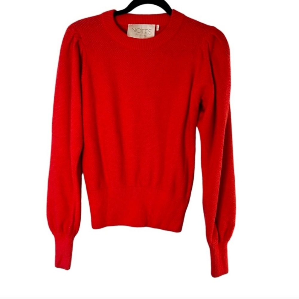 Notes Du Nord Vienna Sweater- Puff Sleeve Textured Sweater-Size XS